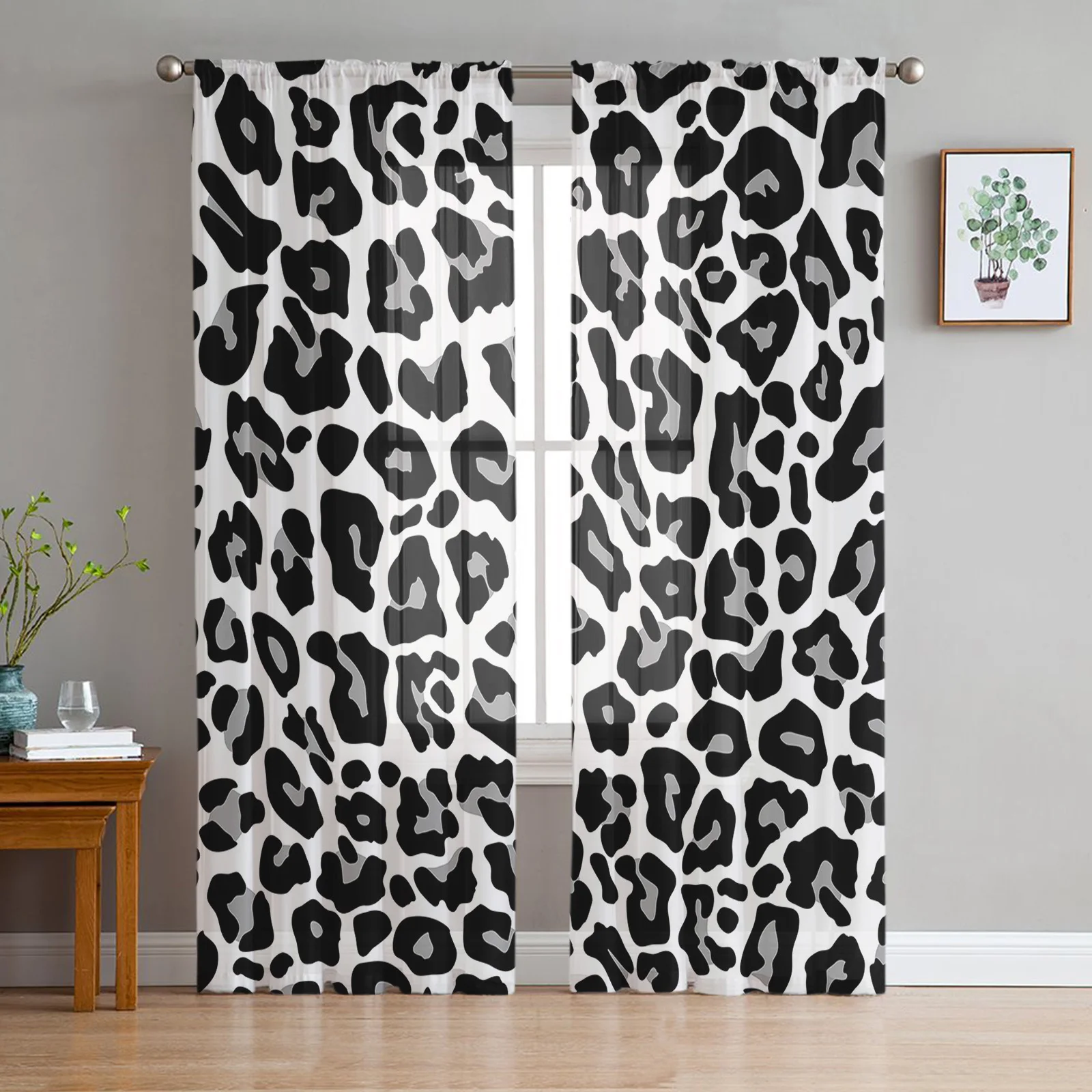Black And White Leopard Skin Texture Tulle Curtains For Living Room Sheer Curtain Bedroom Voile Decorative Window Treatments
Black And White Leopard Skin Texture Tulle Curtains For Living Room Sheer Curtain Bedroom Voile Decorative Window Treatments