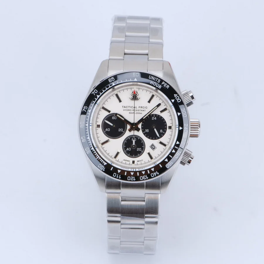 Tactical Frog Men Chronograph Watch Solar Quartz Watches Diver Wristwatch 200M Waterproof C3 Luminous Sapphire Steel Strap VS75A
Tactical Frog Men Chronograph Watch Solar Quartz Watches Diver Wristwatch 200M Waterproof C3 Luminous Sapphire Steel Strap VS75A