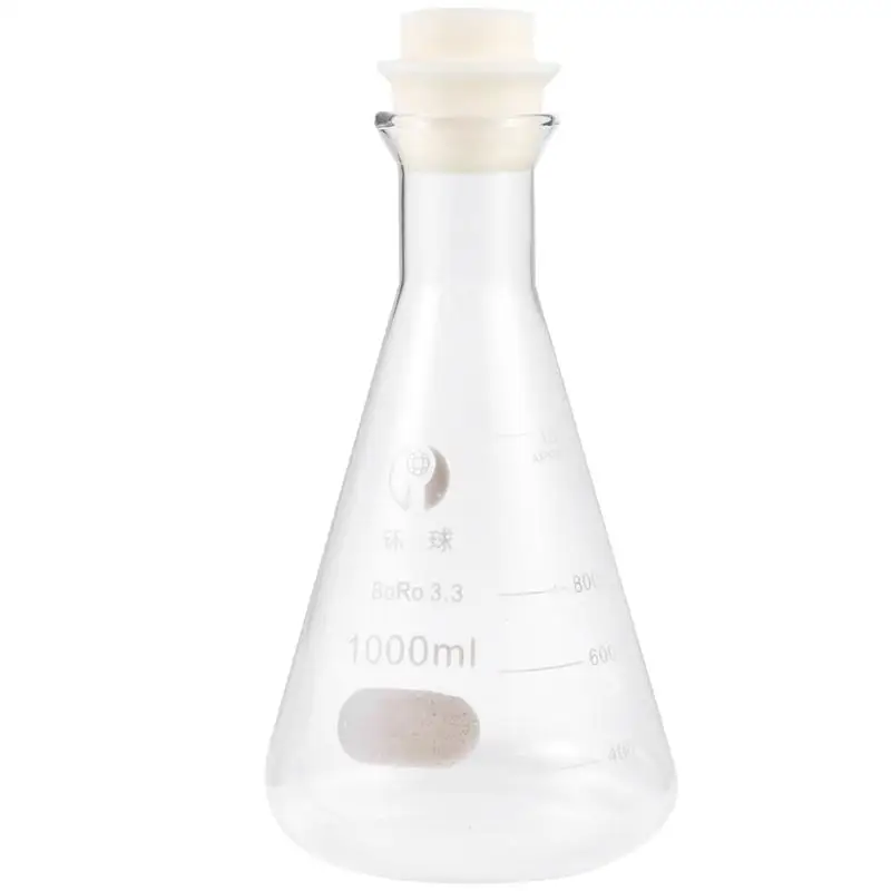 1PC Glass Flask Conical Flask with Cork for Laboratory Students Experiment Chemistry (Wide Mouth, 1000ml) 
1PC Glass Flask Conical Flask with Cork for Laboratory Students Experiment Chemistry (Wide Mouth, 1000ml)