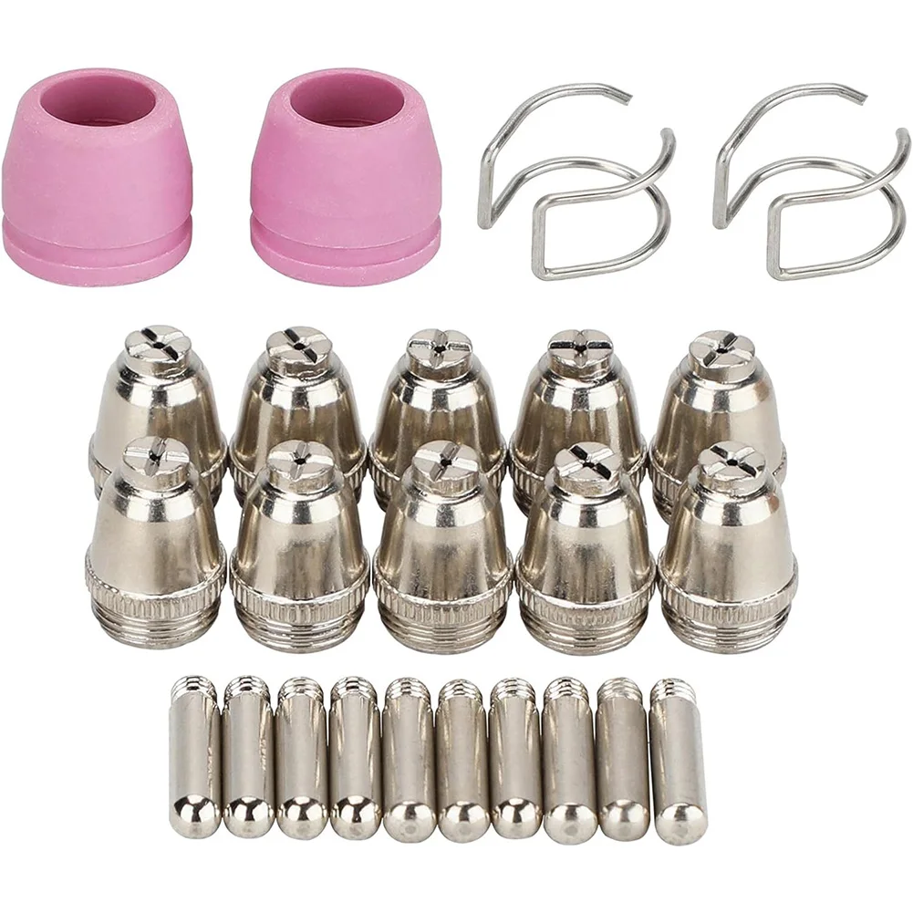 24PCS AG60 Plasma Cutter Torch Kits Tips Electrodes For Cutting Torch WSD-60P Nozzle 21mm*12mm*6mm Electrode 27mm*5mm Welding
24PCS AG60 Plasma Cutter Torch Kits Tips Electrodes For Cutting Torch WSD-60P Nozzle 21mm*12mm*6mm Electrode 27mm*5mm Welding