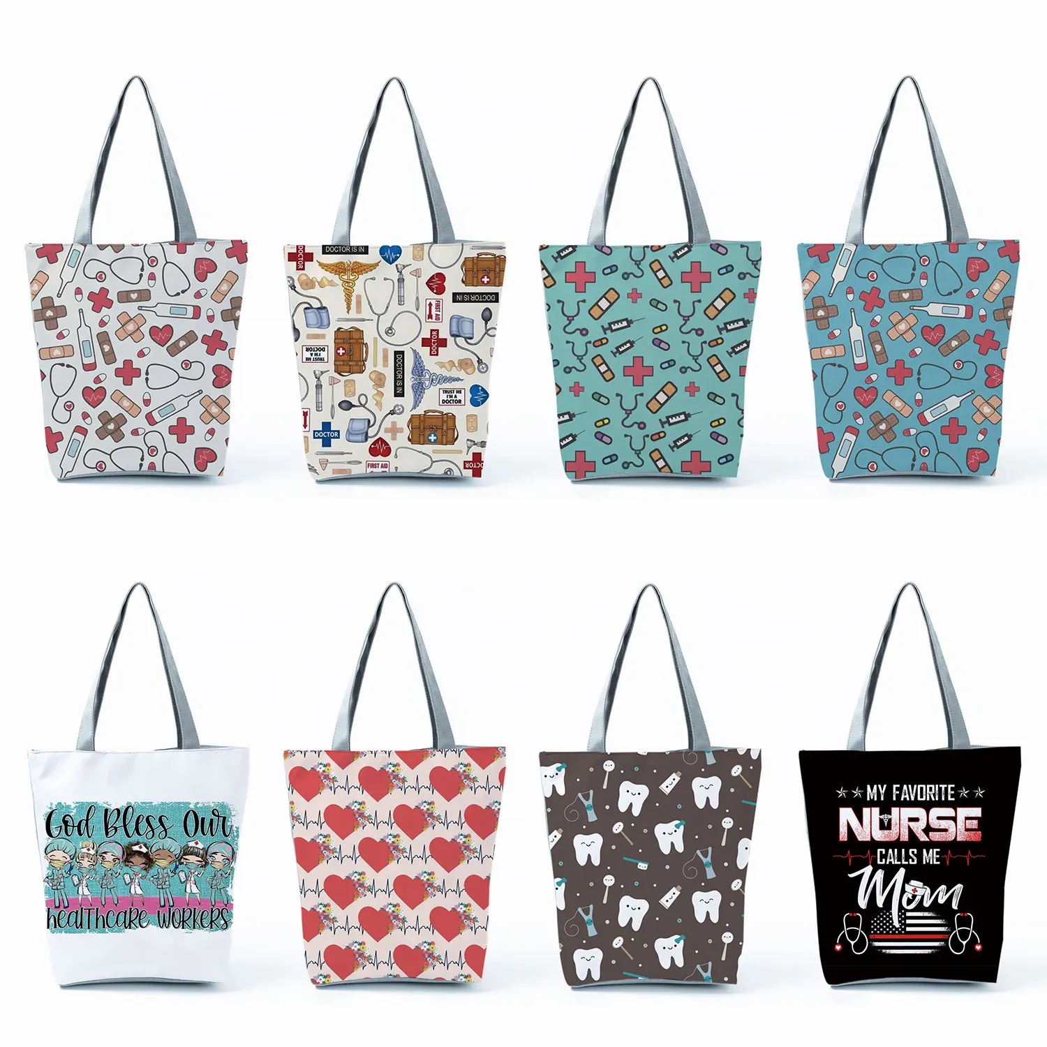 Foldable Tote Bags High Capacity Women Shoulder Bags Shopping Bags Cartoon Ladies Nurse Print Handbags Travel Beach Eco Reusable
Foldable Tote Bags High Capacity Women Shoulder Bags Shopping Bags Cartoon Ladies Nurse Print Handbags Travel Beach Eco Reusable