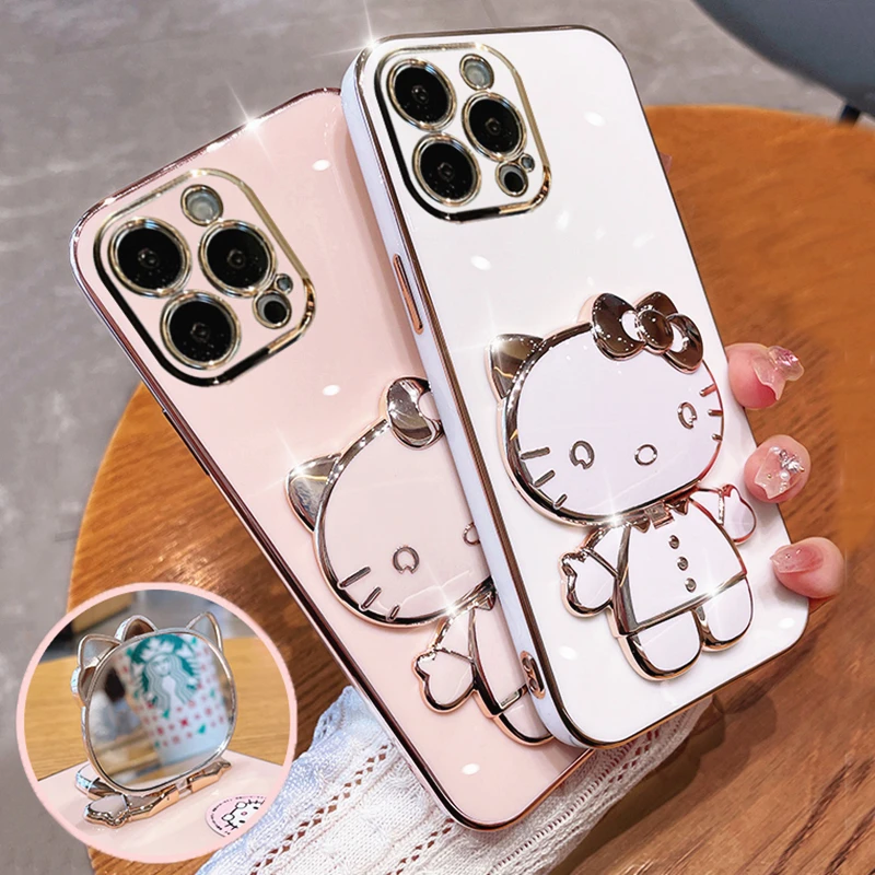 

Зеркальный чехол Hello Kitty для Xiaomi Redmi Note 12 Pro Plus 12S 11 11S 10 10S 9S 9 8 7 12C 10C 10X 9A 9C