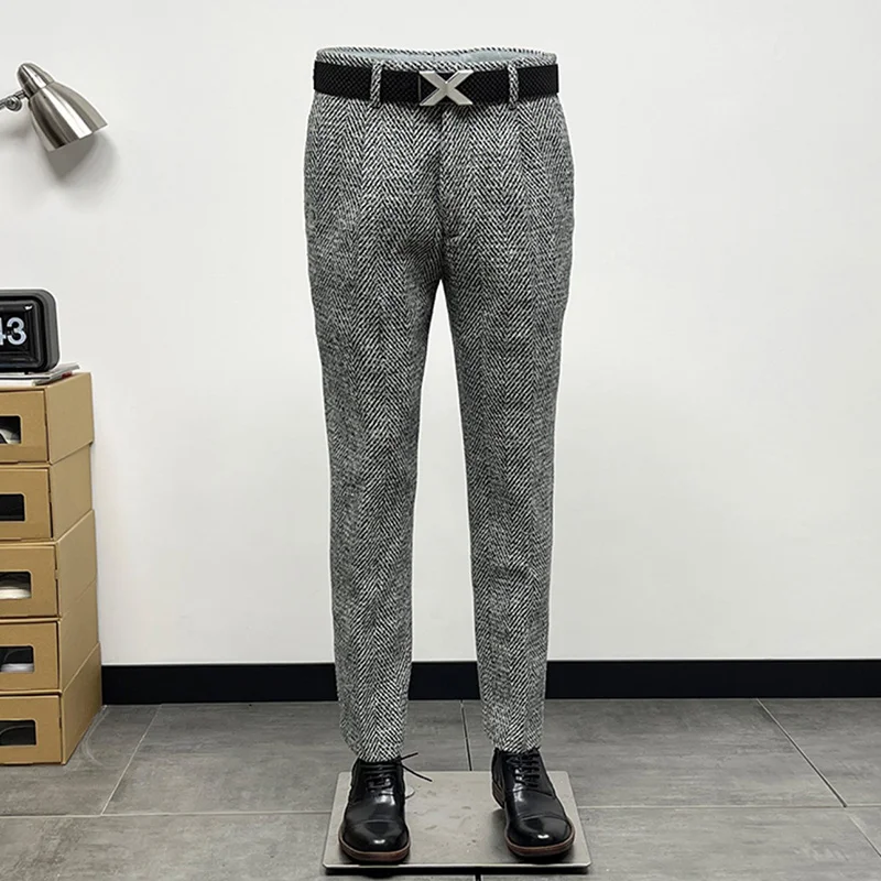 5% Wool Mens Thick Casual Dress Pants Grey Slim Fit 2022 Autumn Winter Warm Korea Fashion Style Men Long Trousers Man Daily Wear
5% Wool Mens Thick Casual Dress Pants Grey Slim Fit 2022 Autumn Winter Warm Korea Fashion Style Men Long Trousers Man Daily Wear