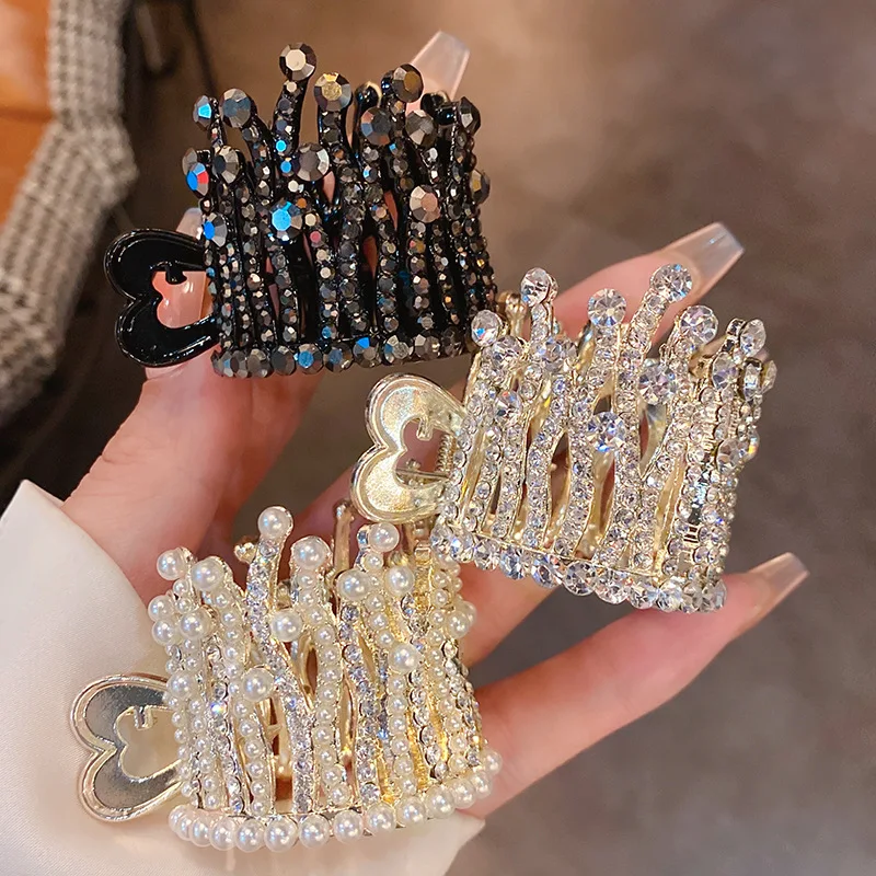 Love Diamond Inlaid Pearl Crown Line Splicing Hairpin Princess Windnet Red High Ponytail Grab Clip Fashionable New Hair Accessor
Love Diamond Inlaid Pearl Crown Line Splicing Hairpin Princess Windnet Red High Ponytail Grab Clip Fashionable New Hair Accessor