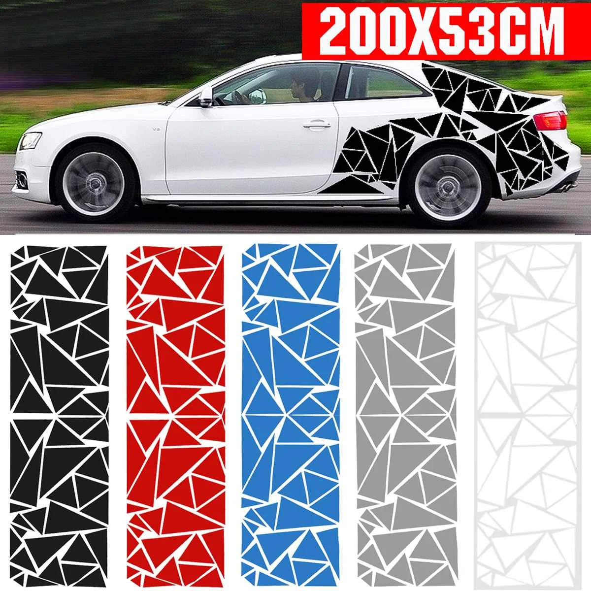 200x60cm Car Truck SUV Stickers Triangle Vinyl Decal DIY Decoration Side Body Sticker Car Styling Accessories
200x60cm Car Truck SUV Stickers Triangle Vinyl Decal DIY Decoration Side Body Sticker Car Styling Accessories