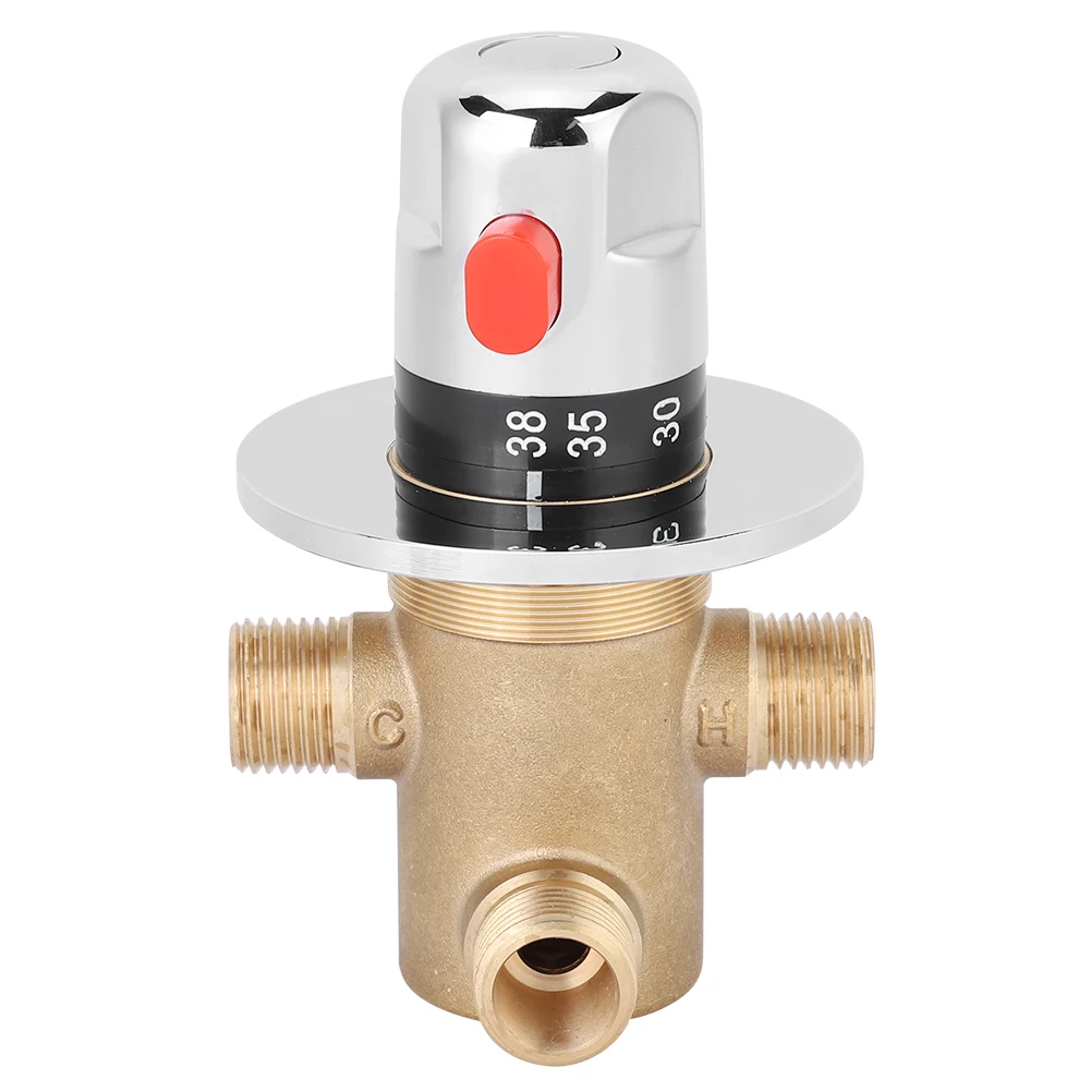 

G1/2in 3 Way Brass Thermostatic Mixing Valve Faucet Temperature Mixer Control Valve Home Bathroom thermostatic thermostatic