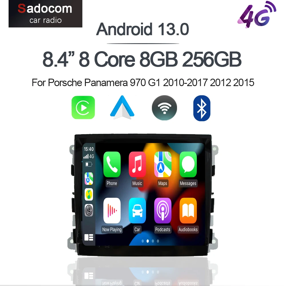 Автомобильный DVD-плеер Carplay DSP Android 12 0 8 ядер ГБ + 256 радио GPS Wi-Fi мультимедиа для Porsche