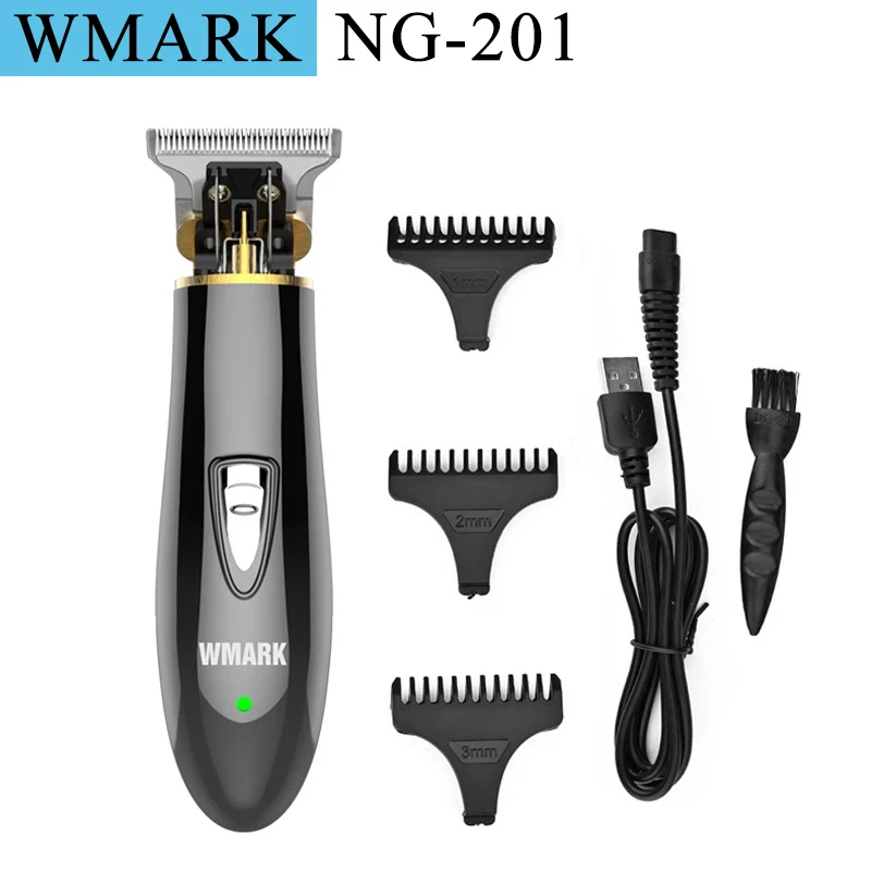 

WMARK NG-201 триммер с нулевым вырезом, триммер для бороды, машинка для стрижки волос, электрическая бритва для стрижки кромки, Т-образное лезвие, скорость 7000 об/мин