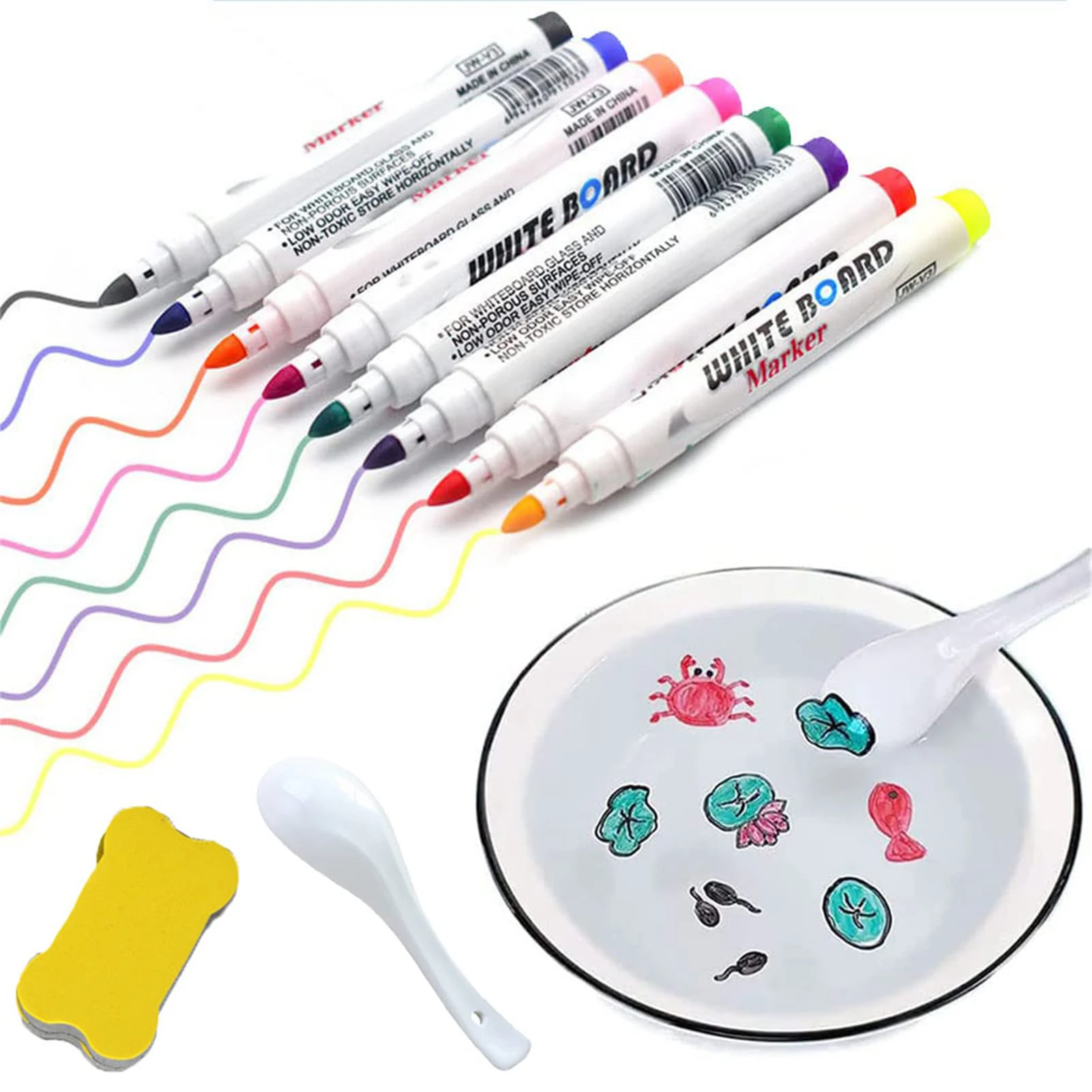 Doodle Water Floating Pens Erasable Water-based Marker Pen Colorful Magical Water Painting Pen Erasing Whiteboard Marker
Doodle Water Floating Pens Erasable Water-based Marker Pen Colorful Magical Water Painting Pen Erasing Whiteboard Marker