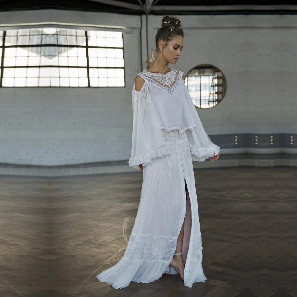 Qcenkeren Wedding Dresses Scoop Full Long Sleeve Slit Skirt Lace Women Bridal Gowns vestido de novia bohemios
Qcenkeren Wedding Dresses Scoop Full Long Sleeve Slit Skirt Lace Women Bridal Gowns vestido de novia bohemios