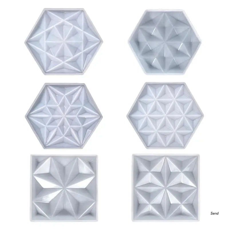 

Silicone Resin Molds Hexagon Square Storage Tray Mould Suitable for Jewelry Holders Coasters Fruit Candy Storage Tray