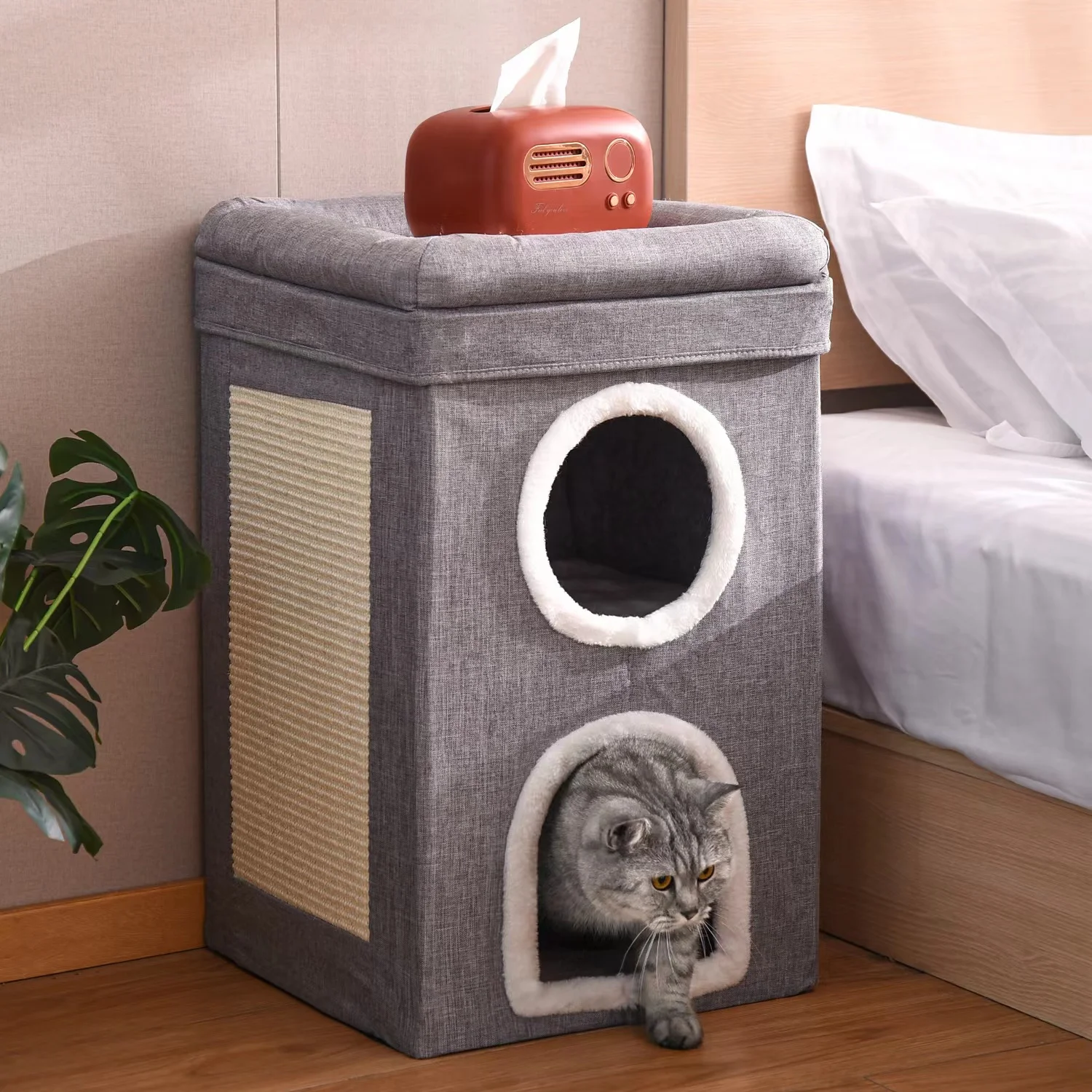 Cat Houses for Indoor 3 Floors Foldable Washable Cat Cave Soft Comfy Cat Beds with Scratch Pad for Kitty Medium Pets
Cat Houses for Indoor 3 Floors Foldable Washable Cat Cave Soft Comfy Cat Beds with Scratch Pad for Kitty Medium Pets