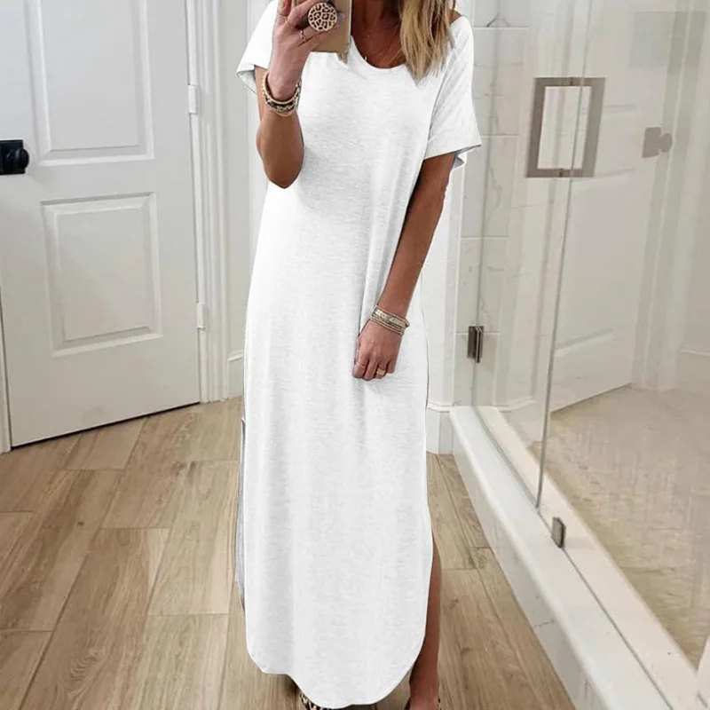 Dress 2022 New casual fashion solid color long dress for women 
Dress 2022 New casual fashion solid color long dress for women