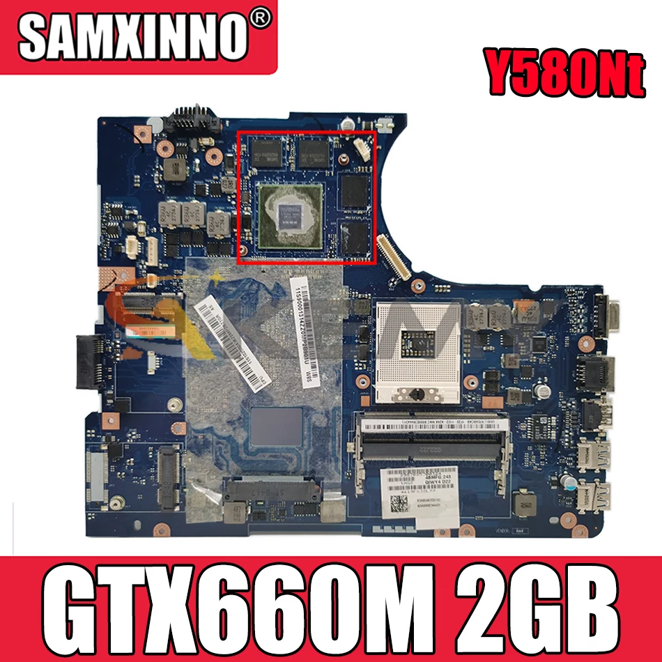 

Материнская плата Akemy QIWY4 для ноутбука Lenovo Y580 Y580N PGA989 HM77 GPU GTX660M 2 ГБ 100% тест