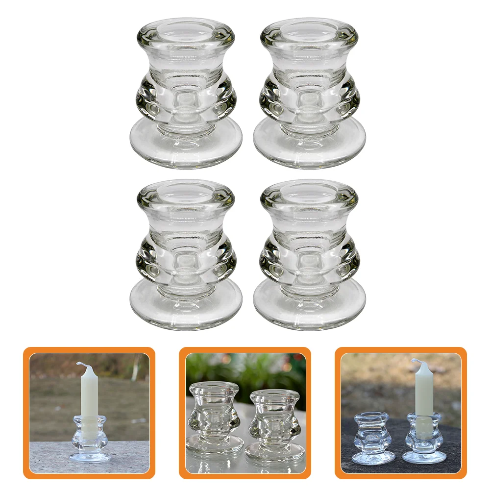 4pcs Transparent Candlestick Holders Taper Candle Holders Glass Candle Holders 
4pcs Transparent Candlestick Holders Taper Candle Holders Glass Candle Holders