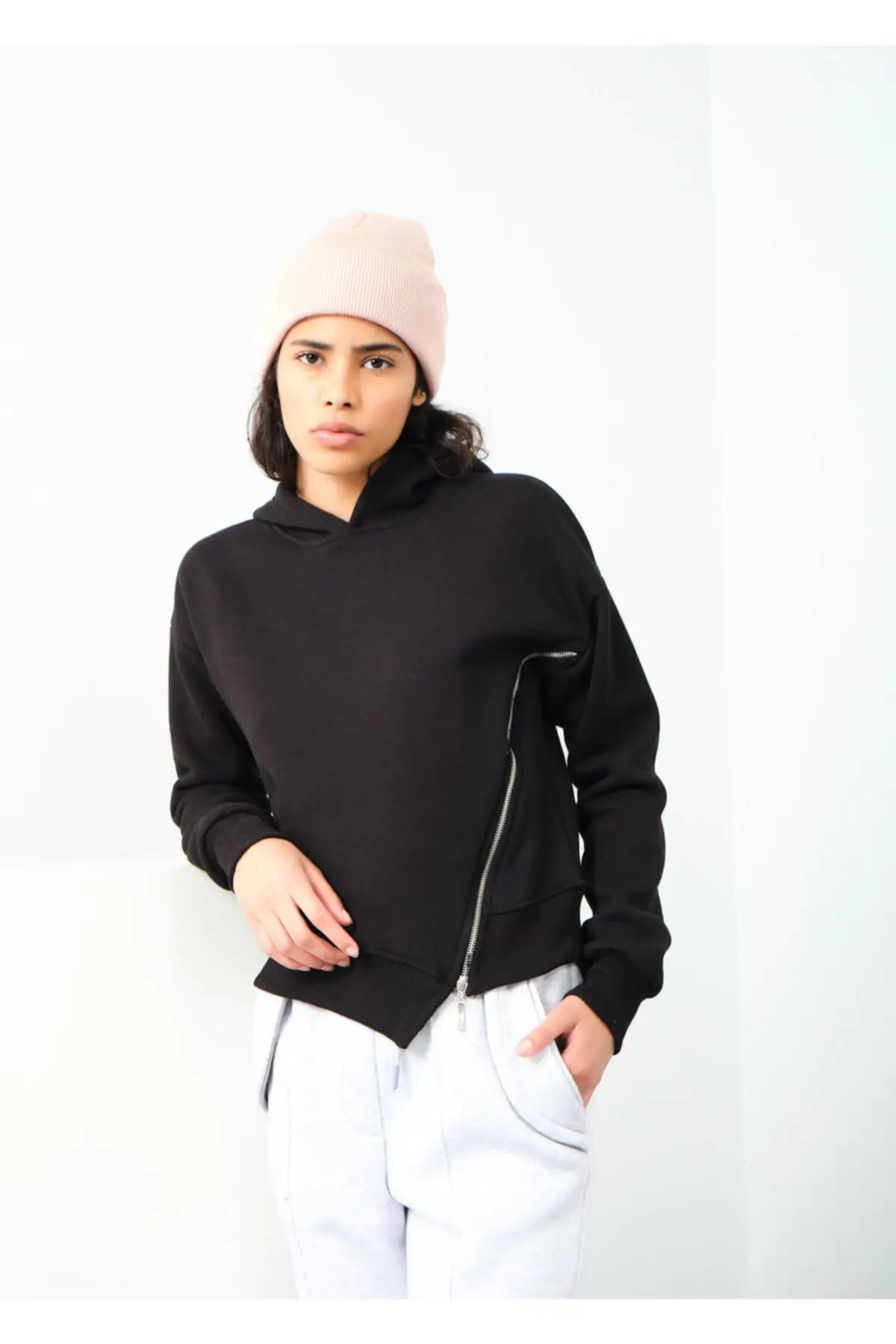 Women's Sweatshirt Black Zipper Detailed Hoodie Hoodies Fashion All Season New Designer Pullovers Fleece Hoodies
Women's Sweatshirt Black Zipper Detailed Hoodie Hoodies Fashion All Season New Designer Pullovers Fleece Hoodies