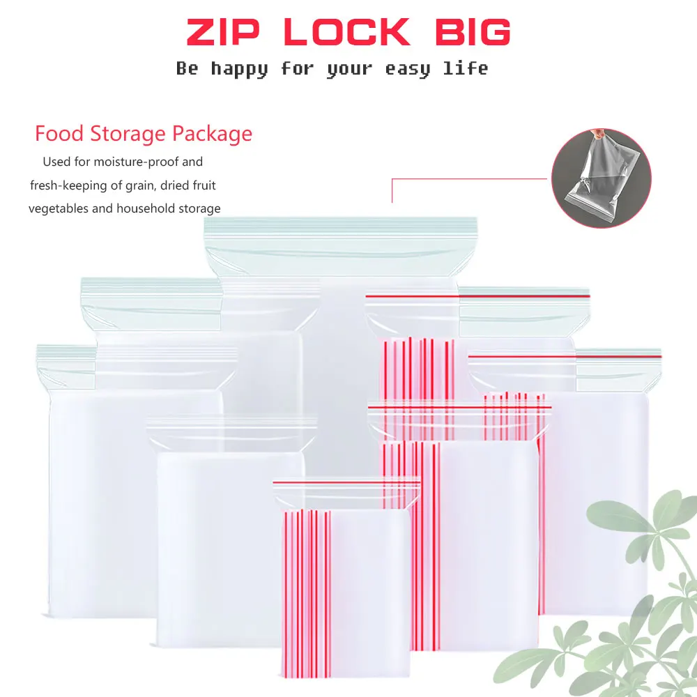 100/300/500PCS Transparent Self Seal Zip Lock Plastic Bags Resealable Food Storage Packaging Pouches Vacuum Fresh Organize Bag
100/300/500PCS Transparent Self Seal Zip Lock Plastic Bags Resealable Food Storage Packaging Pouches Vacuum Fresh Organize Bag