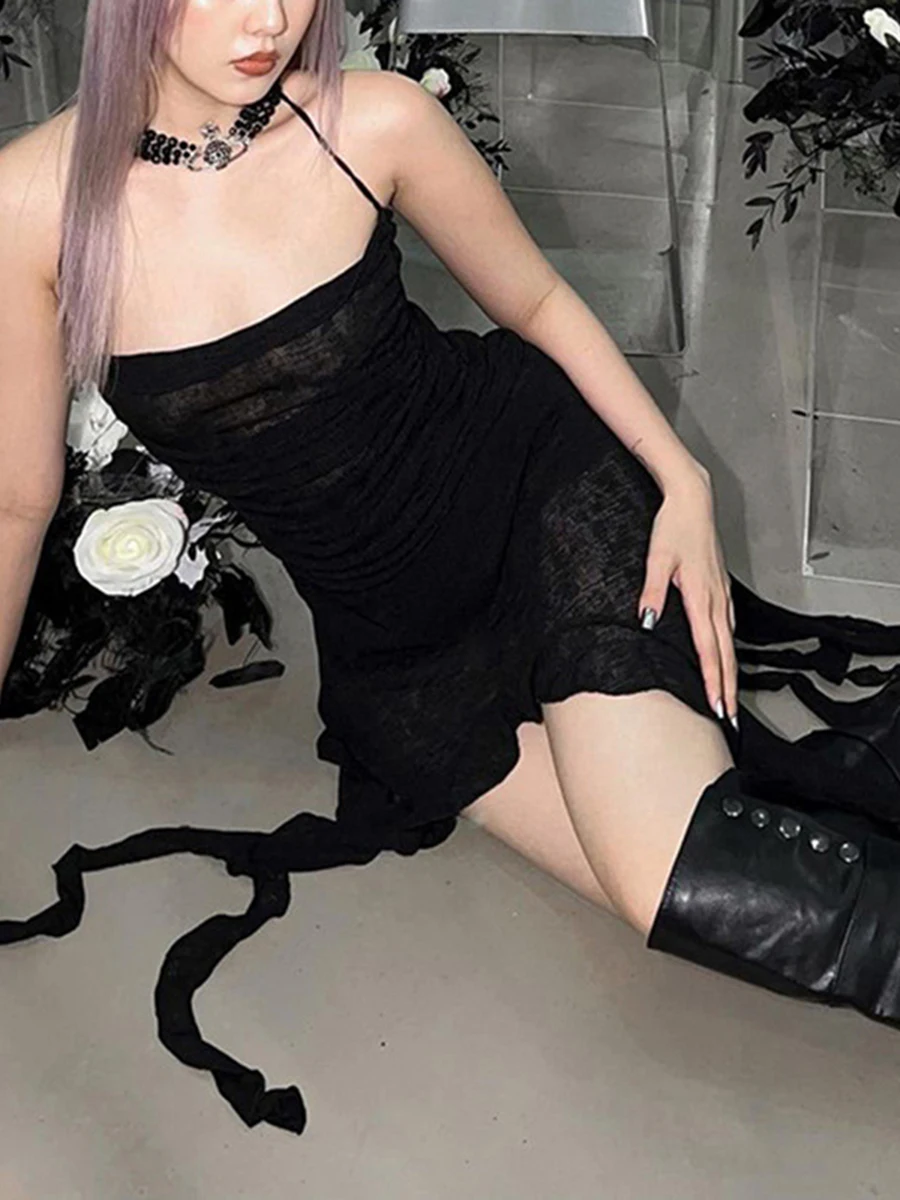 Sexy Irregular Ruffle Hem Dress Women Halterneck Sleeveless Dresses Summer New Backless Slip Sundress Female Clothes Streetwear
Sexy Irregular Ruffle Hem Dress Women Halterneck Sleeveless Dresses Summer New Backless Slip Sundress Female Clothes Streetwear