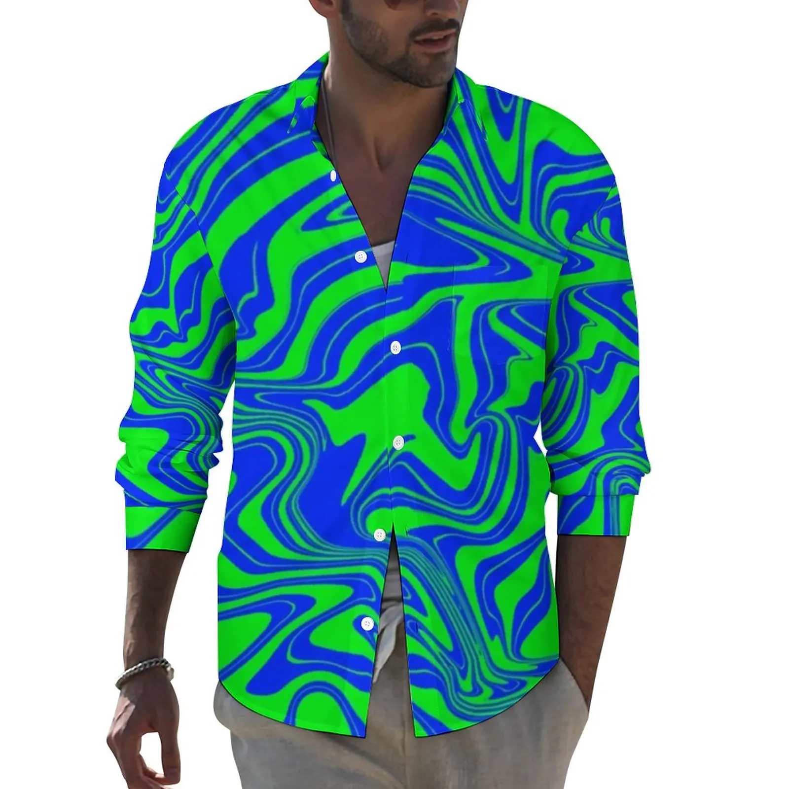 Green Liquid Swirl Shirt Autumn Blue Abstract Art Print Casual Shirts Mens Fashion Blouses Long Sleeve Pattern Stylish Clothing
Green Liquid Swirl Shirt Autumn Blue Abstract Art Print Casual Shirts Mens Fashion Blouses Long Sleeve Pattern Stylish Clothing