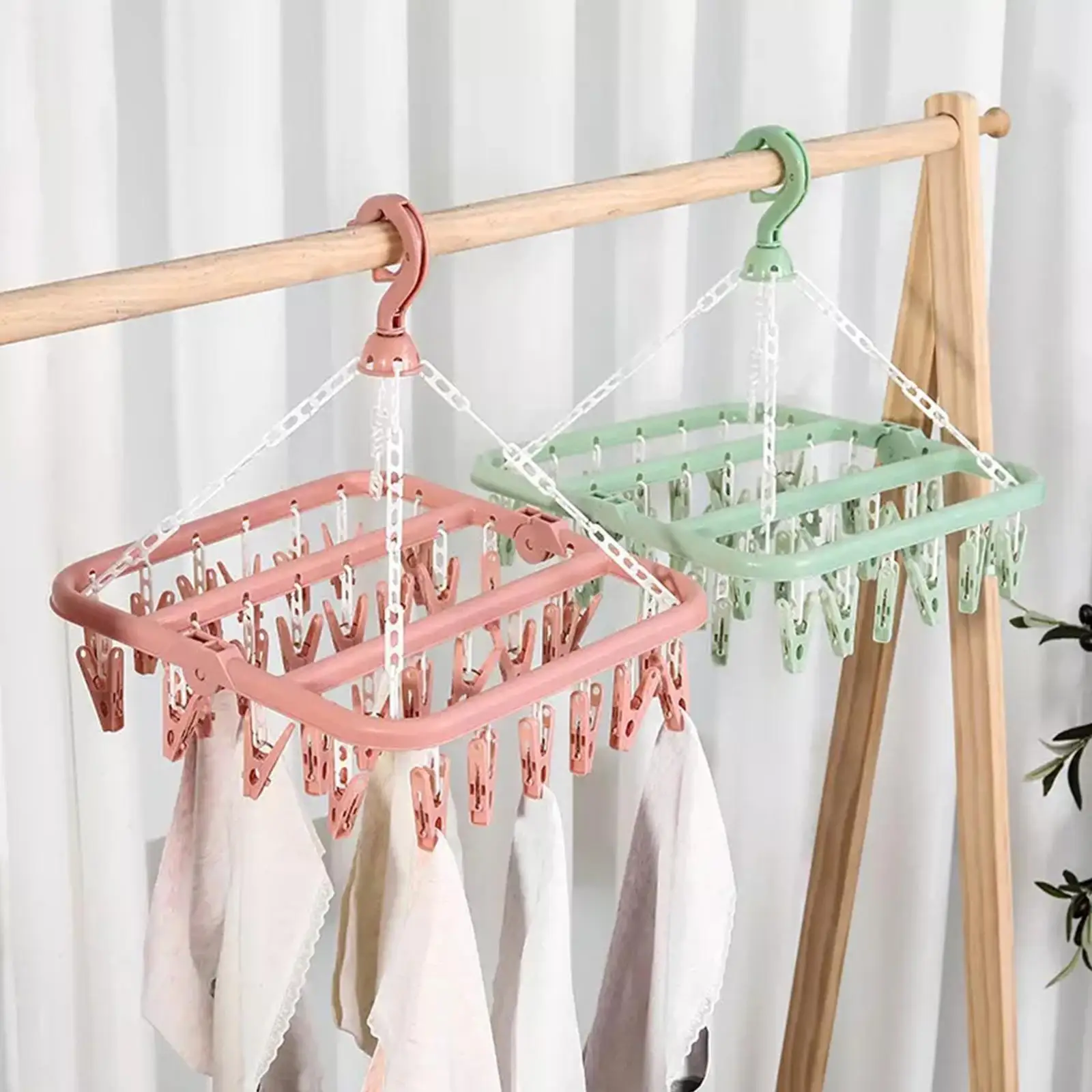 32 Clips Folding Clothes Dryer Hanger Children Adults Clothes Plastic Socks Dryer Rack Drying Hanger Clothes Windproof Unde B8k5
32 Clips Folding Clothes Dryer Hanger Children Adults Clothes Plastic Socks Dryer Rack Drying Hanger Clothes Windproof Unde B8k5