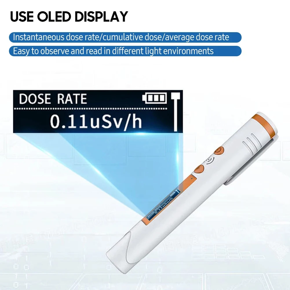 

Pen Type Nuclear Radiation Detector X-ray Y-Ray β-Ray Beta Gamma Monitoring Dose Rate Sound Light Alarm Geiger Counter Dosimeter