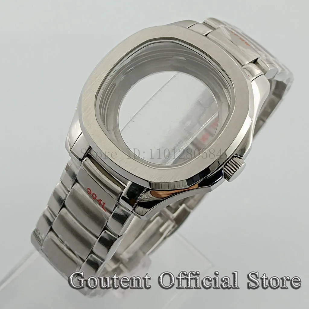 Goutent 40mm Silver Watch Case With Steel Strap Sapphire Crystal Case Fit NH35 NH36 ETA2824 PT5000 Movement
Goutent 40mm Silver Watch Case With Steel Strap Sapphire Crystal Case Fit NH35 NH36 ETA2824 PT5000 Movement