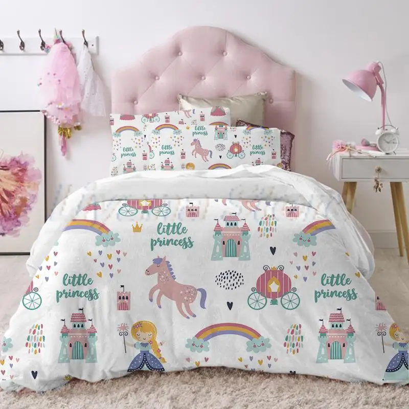 

Oentyo Mermaid Pink Duvet Cover Nordic Bed Cover 150 135 Cute Bedspread 200x200 Cartoon Girls Quilt Cover 140x200 Child Bed Cove