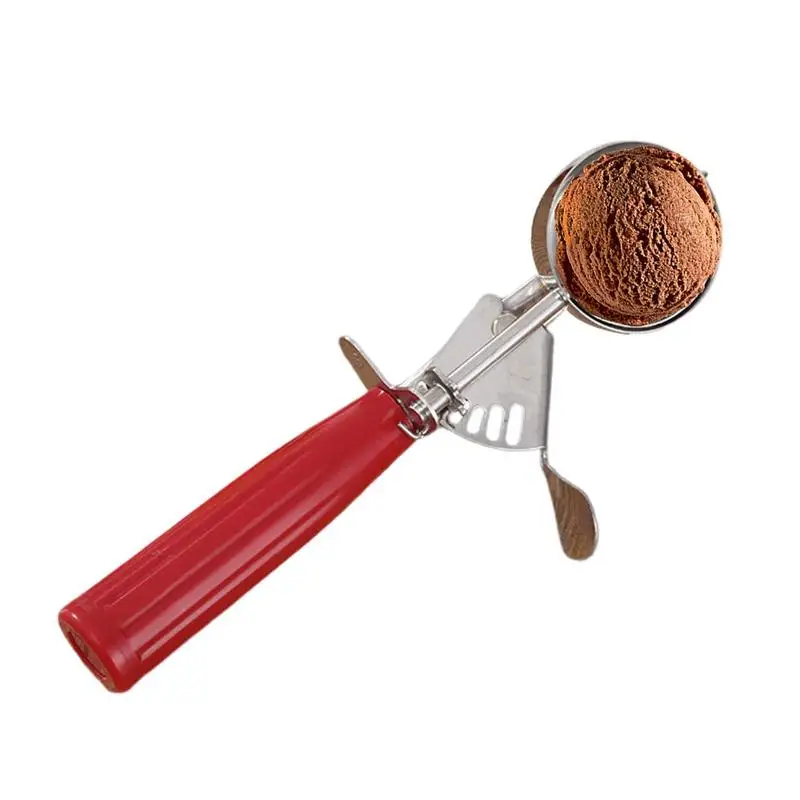 

Stainless Steel Ice Cream Scoop With Trigger Anti-Freeze Handle Icecream Spoon Perfect For Gelatos Frozen Yogurt Sundaes