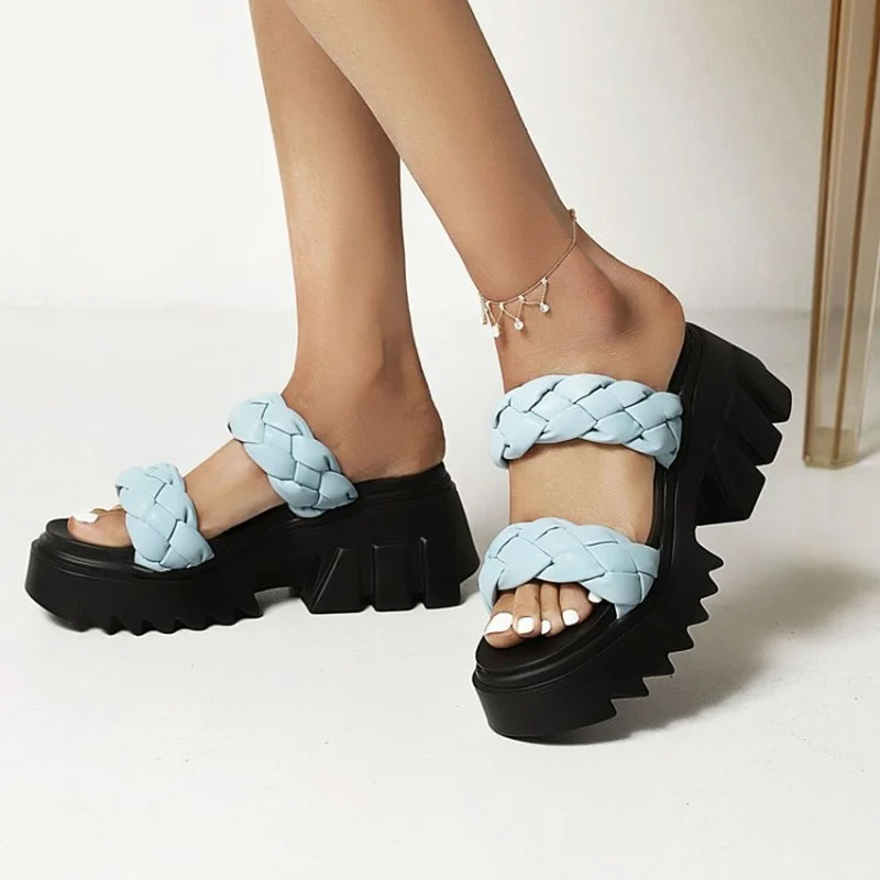 Ochanmeb Big Plus Women Weave Sandals Chunky High-Heeled Thick Platform Slippers Ladies Gothic Beach Slides Summer Shoe Footwear
Ochanmeb Big Plus Women Weave Sandals Chunky High-Heeled Thick Platform Slippers Ladies Gothic Beach Slides Summer Shoe Footwear