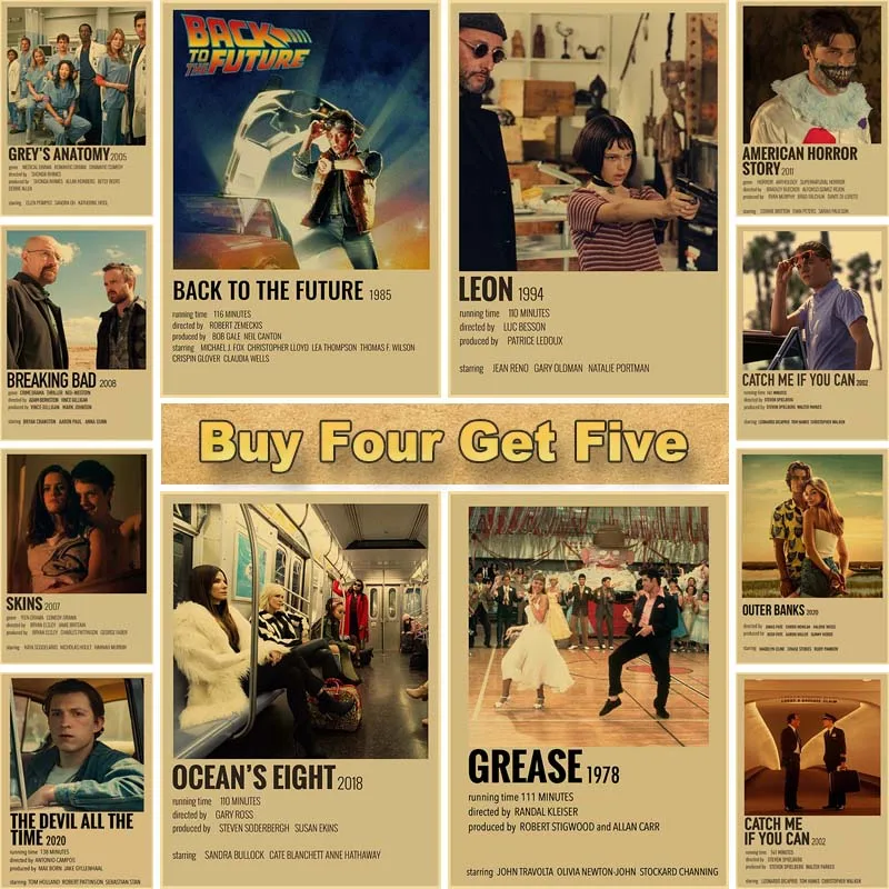 Hot Classic Movie Series Vintage Posters Leon Back To Future Kraft Paper Poster DIY Home Room Bar Decor Gift Wall Art Painting
Hot Classic Movie Series Vintage Posters Leon Back To Future Kraft Paper Poster DIY Home Room Bar Decor Gift Wall Art Painting