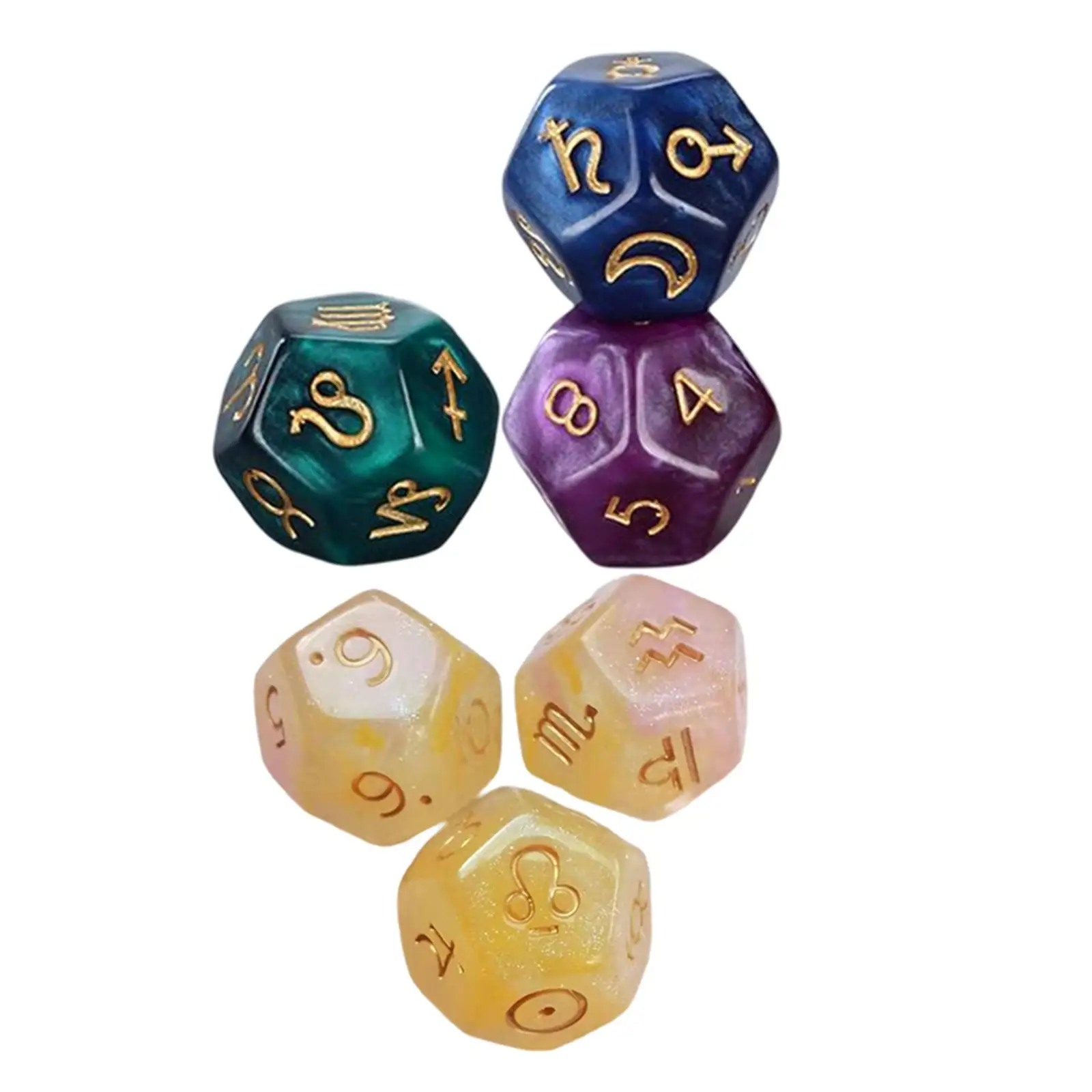 3Pcs Multi Sided Resin Pearl Astrological Dice Constellation Divination Accessory Party Game Tarot Astrology Dice Set 
3Pcs Multi Sided Resin Pearl Astrological Dice Constellation Divination Accessory Party Game Tarot Astrology Dice Set