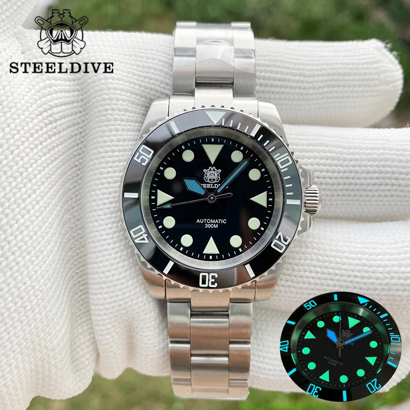 STEELDIVE Top Brand Diver Watch Men Automatic Mechanical Watches Sapphire Glass C3 Luminous 300m Turn Bracelet Wristwatch Retro
STEELDIVE Top Brand Diver Watch Men Automatic Mechanical Watches Sapphire Glass C3 Luminous 300m Turn Bracelet Wristwatch Retro