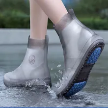 Rain Sets of silicone rubber boots and waterproof shoe covers children on a rainy day outdoor rain boots high thickening antiski