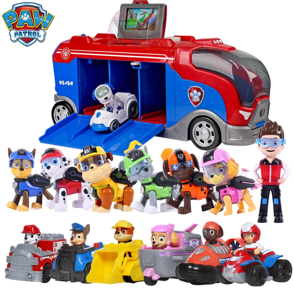 

7Pcs/set Paw Patrol Car Toy Model Patrulla Canina Dog Toys Ryder Chase Vehicle Rescue bus Action Figure Model Kids Birthday Gift