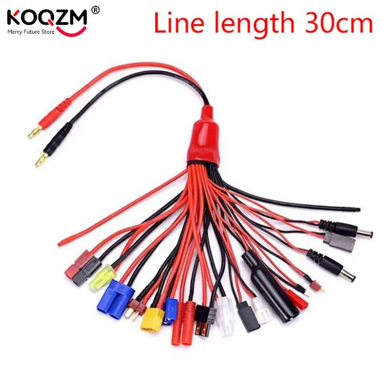 

19 In 1 RC Lipo Battery Charger Adapter Connector Splitter Cable 4.0mm Banana Plug To JST T Plug XT60 EC3/Futabas/Tamiyas