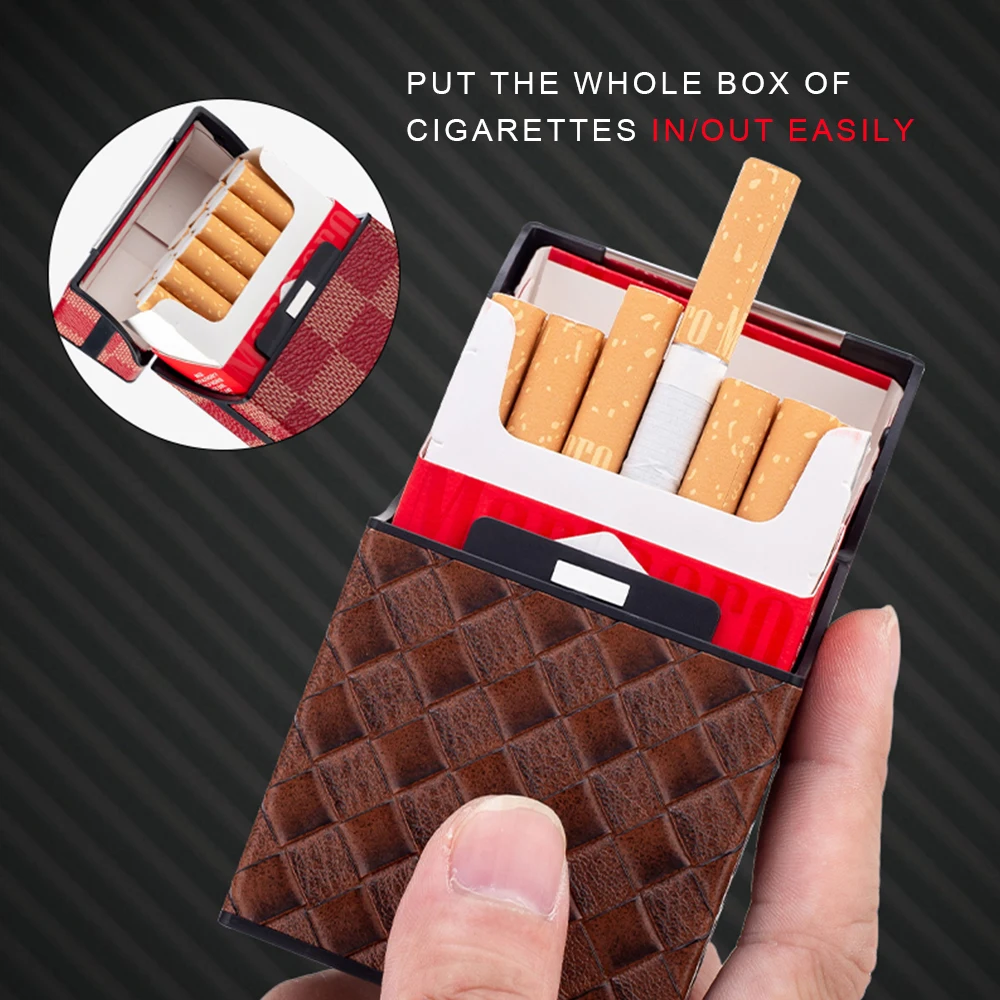 Weaving Pattern Leather Case for Regular Size Cigarettes with Magnet Cover Design Anti-crush Anti-damp Easy-in Out Box for Cigs
Weaving Pattern Leather Case for Regular Size Cigarettes with Magnet Cover Design Anti-crush Anti-damp Easy-in Out Box for Cigs