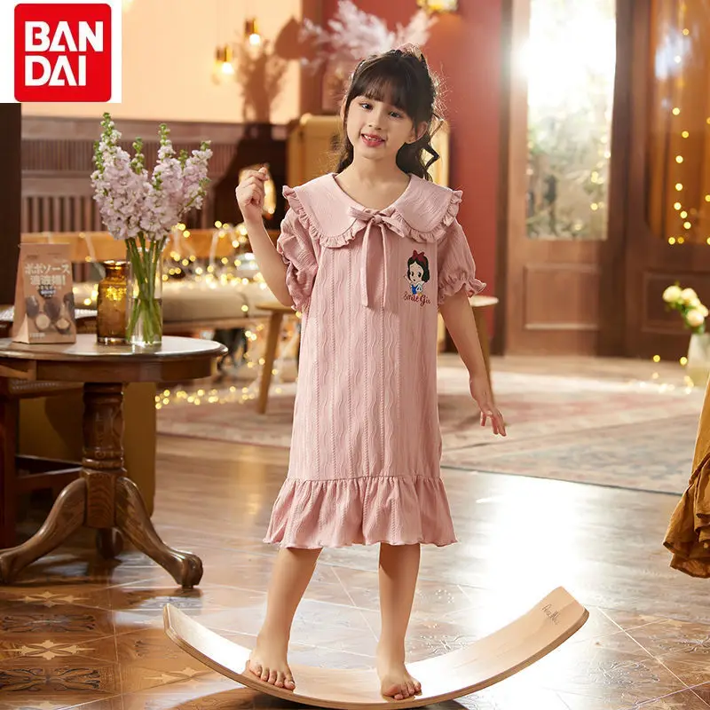 Bandai Summer Disney Pajama Dress Girls Snow White Cute Cartoon Print Nightdress Sweet Princess Style Doll Collar Cotton Pajamas
Bandai Summer Disney Pajama Dress Girls Snow White Cute Cartoon Print Nightdress Sweet Princess Style Doll Collar Cotton Pajamas