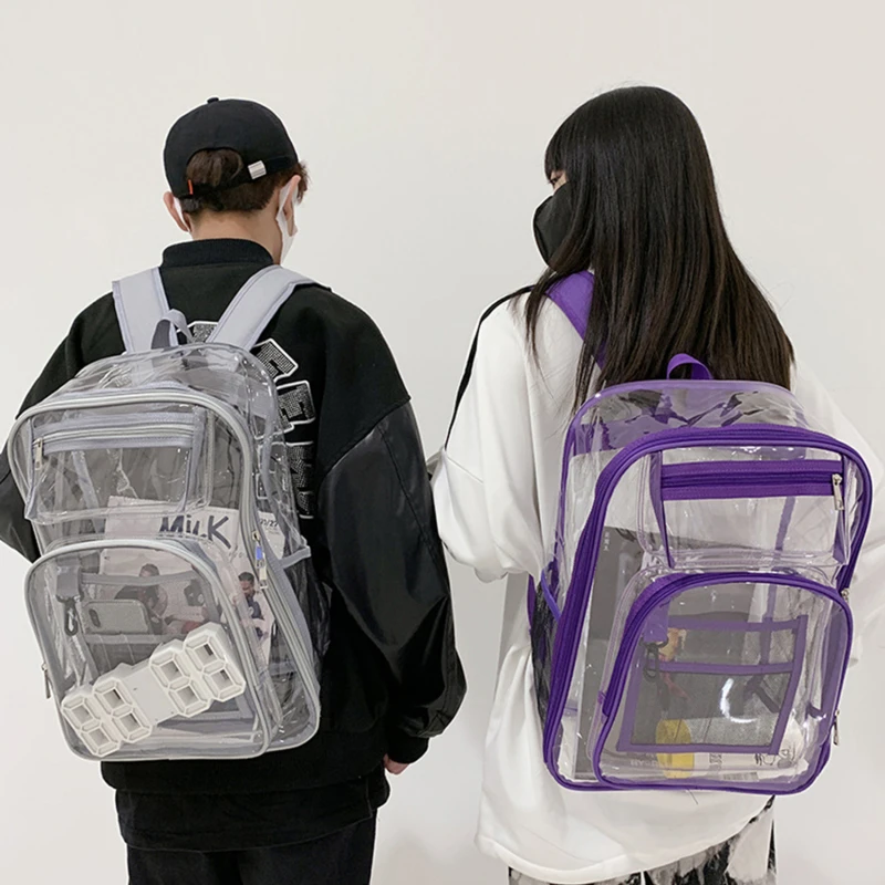Transparent PVC Backpack Summer Large Capacity Waterproof Summer Book Bags College Student Travel Sports Clear Backpack
Transparent PVC Backpack Summer Large Capacity Waterproof Summer Book Bags College Student Travel Sports Clear Backpack