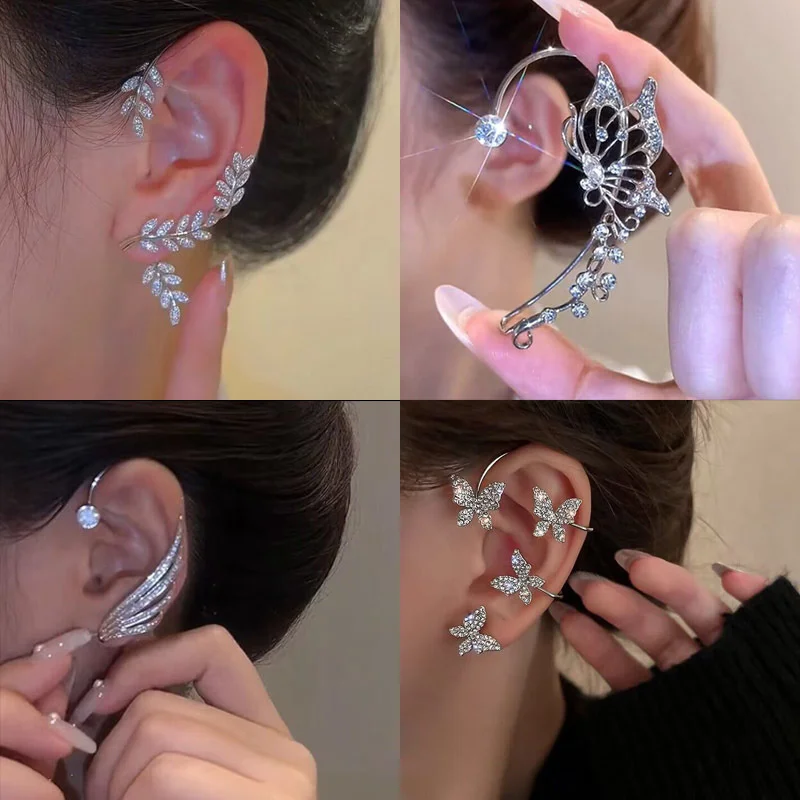 Fashion Zircon Butterfly Ear Clips Sparkling Rhinestone Ear Cuff Clips Earrings Without Piercing For Women Wedding Jewelry Gifts
Fashion Zircon Butterfly Ear Clips Sparkling Rhinestone Ear Cuff Clips Earrings Without Piercing For Women Wedding Jewelry Gifts