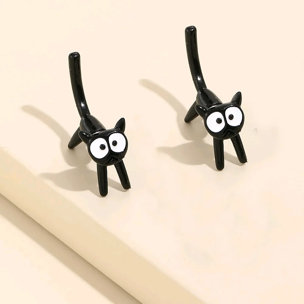 Funny Small Black Cat Personality Earring For Women Cute Cartoon Kitty Animal Earrings Trend Girl Party Jewelry Gifts
Funny Small Black Cat Personality Earring For Women Cute Cartoon Kitty Animal Earrings Trend Girl Party Jewelry Gifts