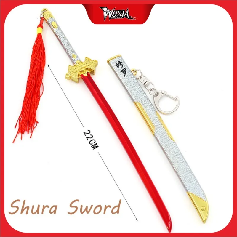 

Douluo Continent Animation Peripheral Tang San Haotian Hammer Shura Keychain Katana Sword Sword Weapon Model Toy for Boy Gift