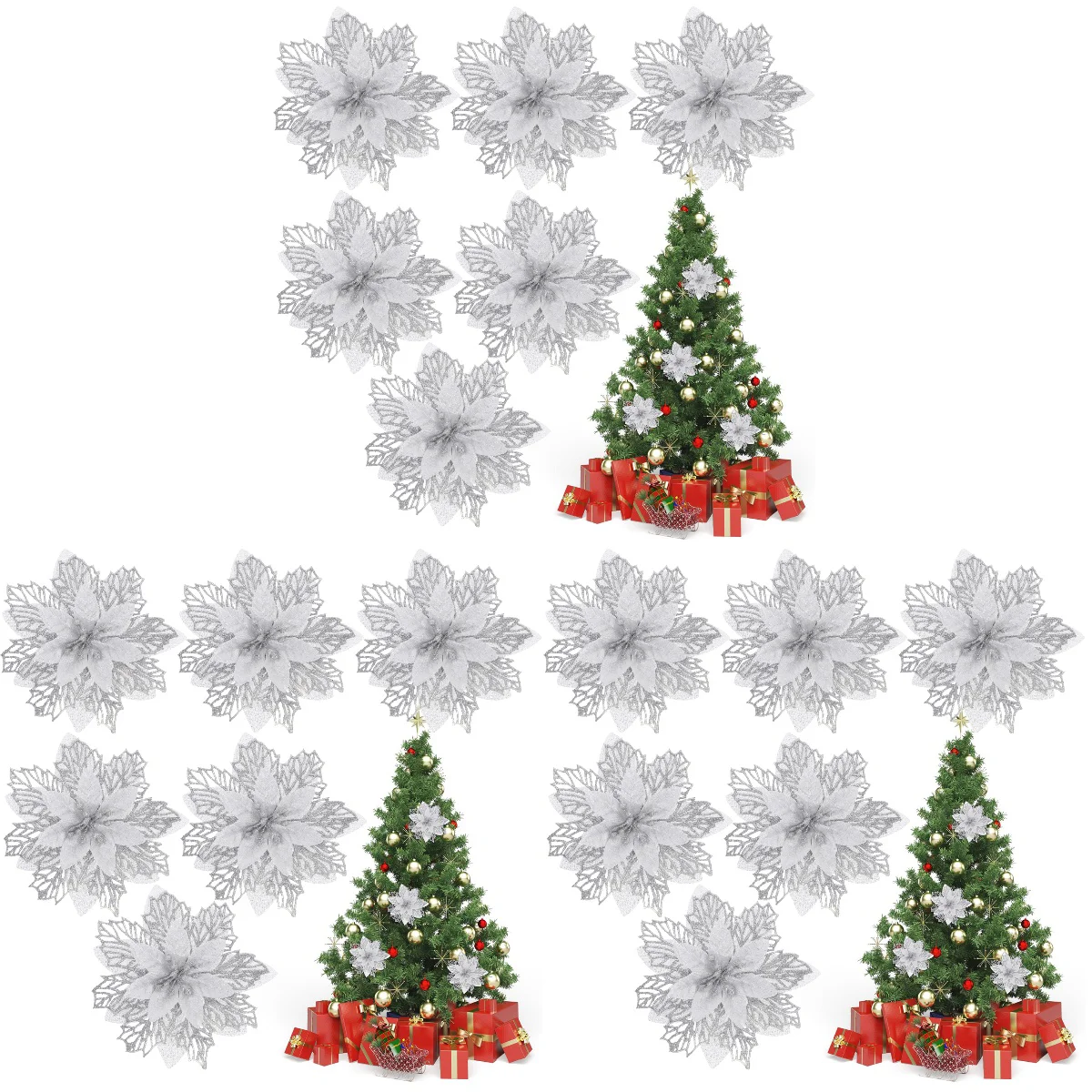 Christmas Flowers Poinsettia Flower Artificial Tree Silver Decorations Xmasdecorative Fake Ornament Decor Pcs Accessory Wreath
Christmas Flowers Poinsettia Flower Artificial Tree Silver Decorations Xmasdecorative Fake Ornament Decor Pcs Accessory Wreath