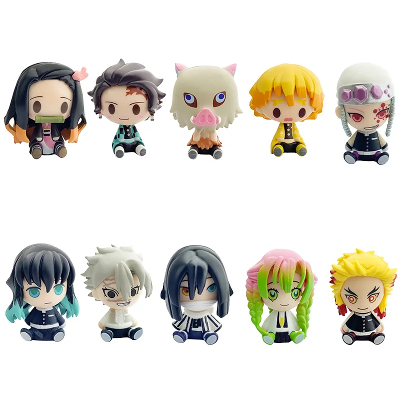 10 Style/Set Q Cute Demon Slayer Sitting Ghost Doll Tanjiro Nidouzi Inosuke Zenizu Mitsuri Obanai Figure Action Movie Model Toy 
10 Style/Set Q Cute Demon Slayer Sitting Ghost Doll Tanjiro Nidouzi Inosuke Zenizu Mitsuri Obanai Figure Action Movie Model Toy