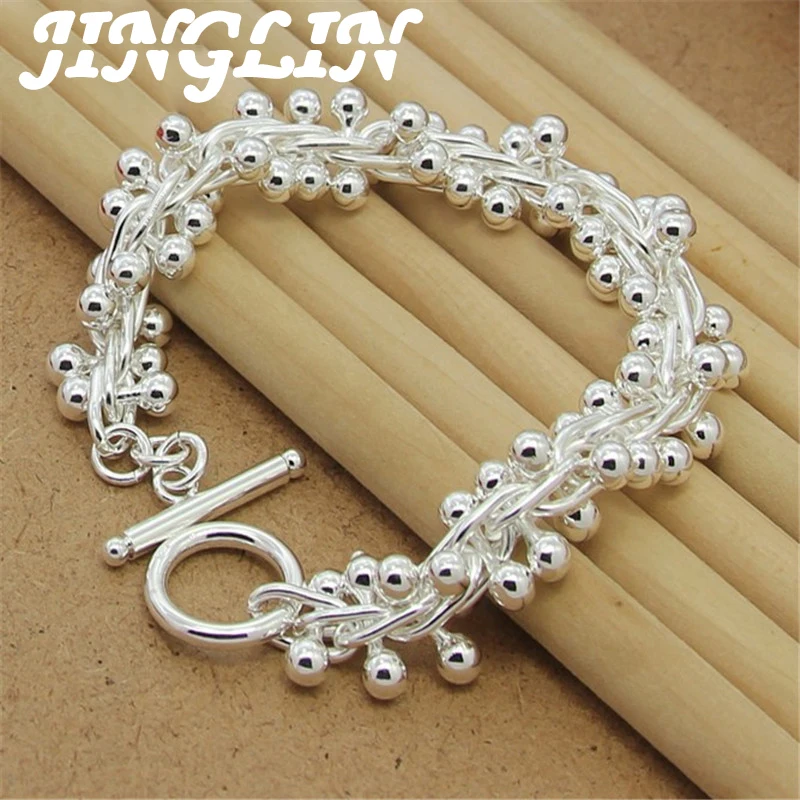 JINGLIN Women Fashion Sterling 925 Silver Jewelry 925 Solid Silver Grape Bead Charm Chain Bracelets & Bangles For Women Gift
JINGLIN Women Fashion Sterling 925 Silver Jewelry 925 Solid Silver Grape Bead Charm Chain Bracelets & Bangles For Women Gift
