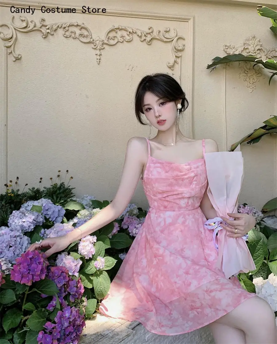 Sexy Backless Floral Stretch Suspenderwaist Thin Section Sun Chiffon Elegant Women's Long Dresses for Party Dress Women's 
Sexy Backless Floral Stretch Suspenderwaist Thin Section Sun Chiffon Elegant Women's Long Dresses for Party Dress Women's