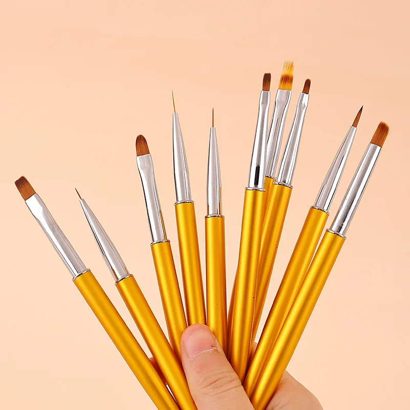 10 Style Nail Art Brush Pen Metal UV Gel Polish French Stripe Builder Painting Drawing Liner Tip Tool
10 Style Nail Art Brush Pen Metal UV Gel Polish French Stripe Builder Painting Drawing Liner Tip Tool