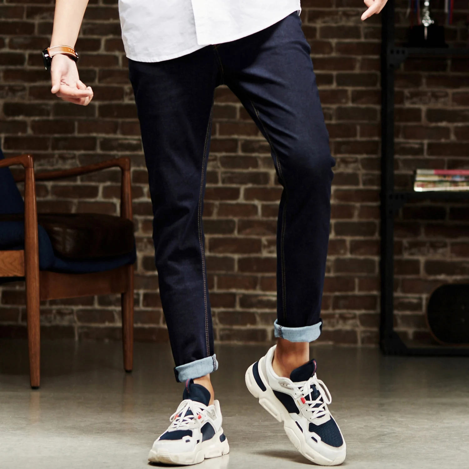 Прямые джинсы Metersbonwe, мужские осенние новые повседневные Молодежные трендовые облегающие мужские брюки, тонкие мужские брюки 
Прямые джинсы Metersbonwe, мужские осенние новые повседневные Молодежные трендовые облегающие мужские брюки, тонкие мужские брюки