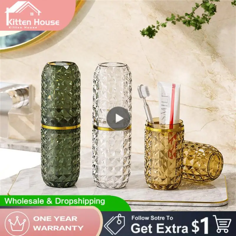 Portable Toothbrush Toothpaste Holder Case Cup Box Creative Luxurious Toothpaste Storage Case Box Practical Toothbrush Cup New 
Portable Toothbrush Toothpaste Holder Case Cup Box Creative Luxurious Toothpaste Storage Case Box Practical Toothbrush Cup New