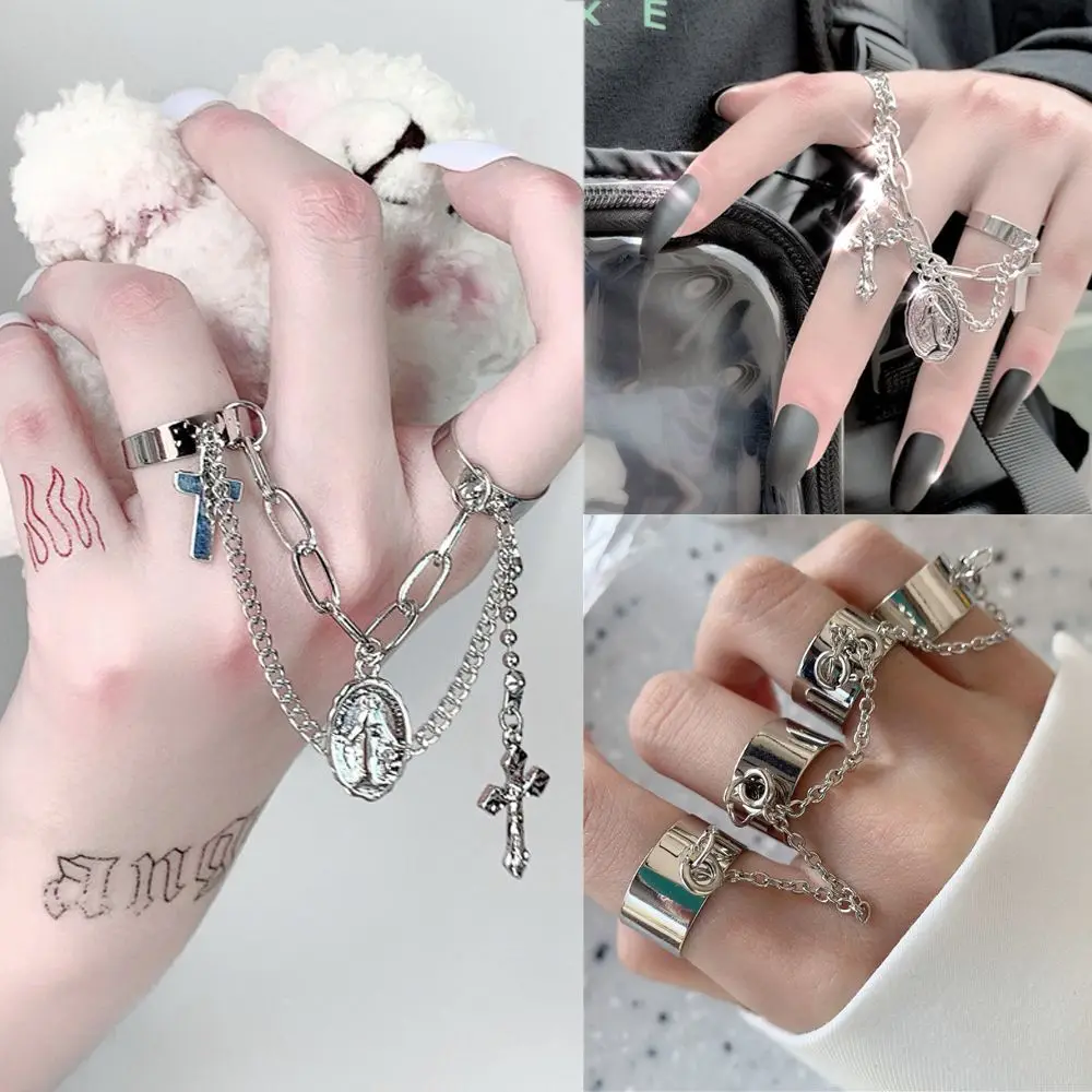 Fashion Party Jewelry Alloy Hip Hop Punk Rings Open Finger Ring Multi-layer Chain Cross Virgin Mary Pendant
Fashion Party Jewelry Alloy Hip Hop Punk Rings Open Finger Ring Multi-layer Chain Cross Virgin Mary Pendant