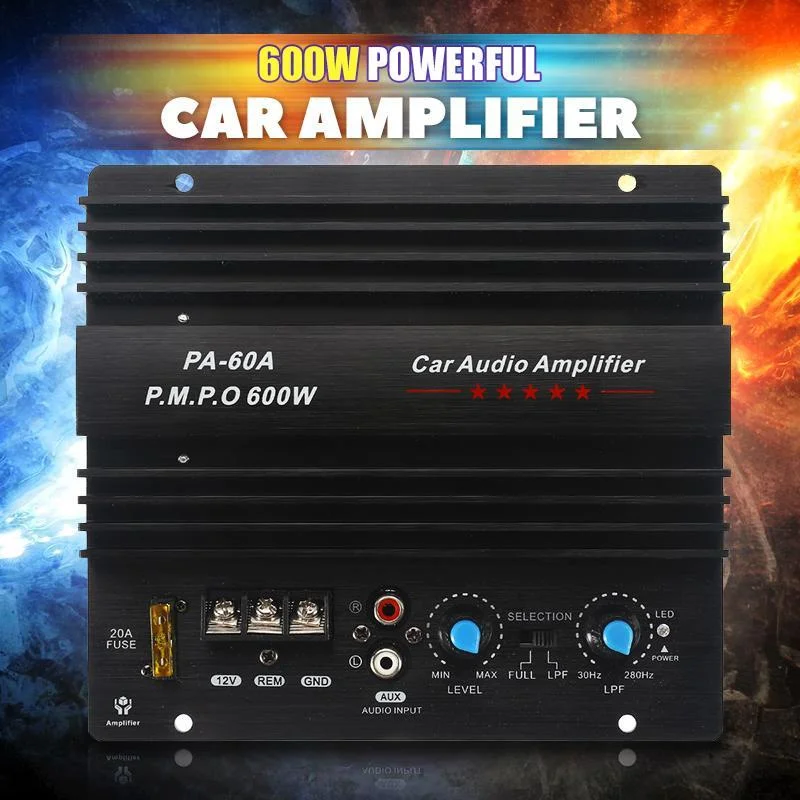 12V 600W Car Audio Amplifier Board Subwoofer Bass Module Speaker Mono Channel Durable Lossless High Power Amplifier PA-60A
12V 600W Car Audio Amplifier Board Subwoofer Bass Module Speaker Mono Channel Durable Lossless High Power Amplifier PA-60A